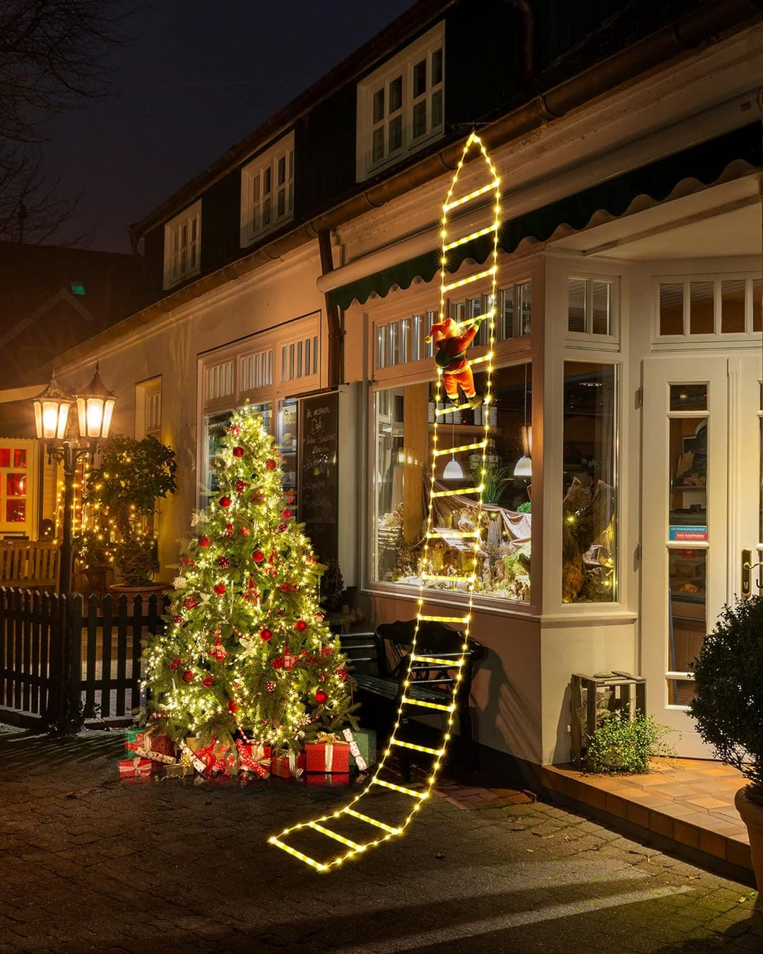Decorative Ladder Lights with Santa Claus Masdio