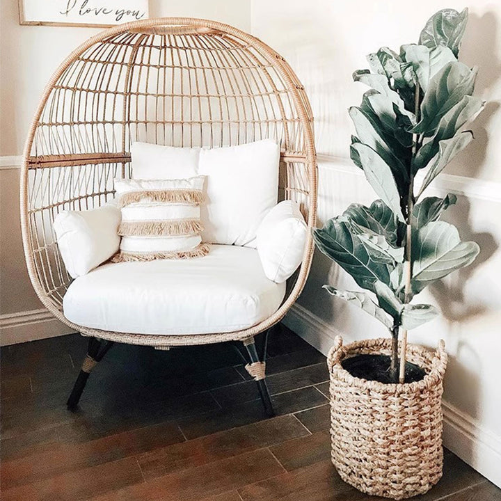 Wicker Rattan Egg Chair for Cozy Lounging Present Them