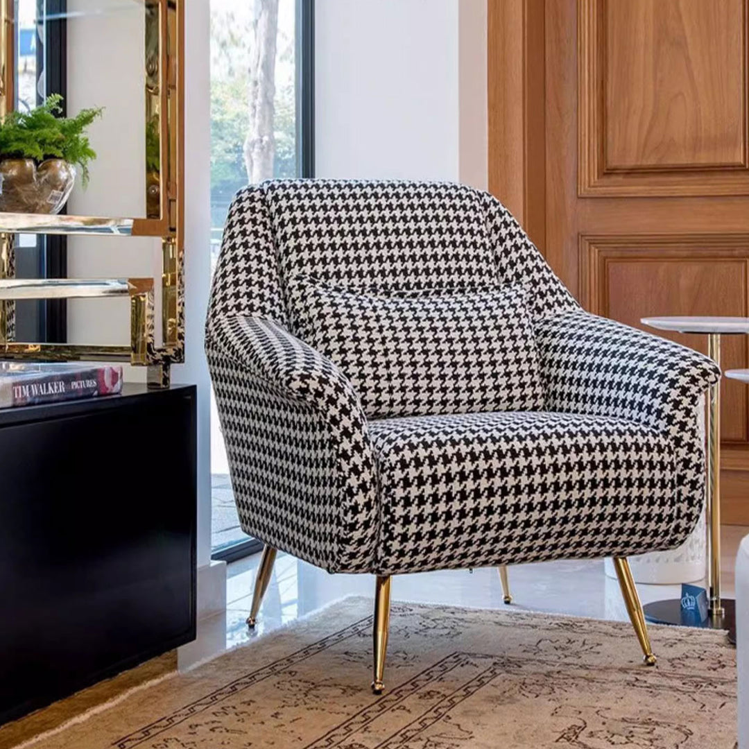 Modern Luxury Houndstooth Chair and Sofa Present Them