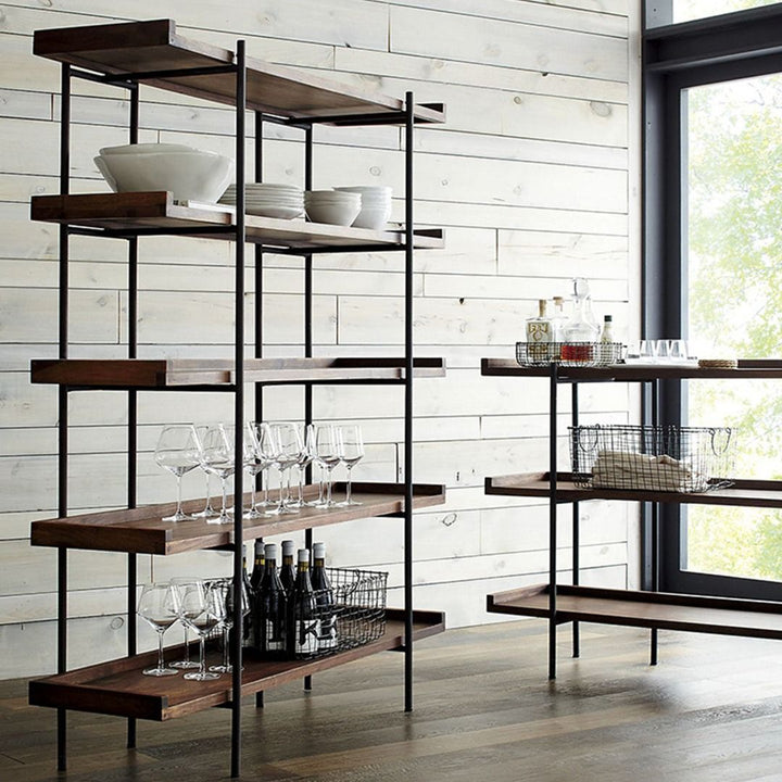 Masdio Solid Wood Display Shelf Metal frame Bookshelf Masdio