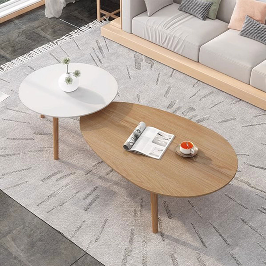 Nordic Nestable Solid Wood Coffee Table Present Them