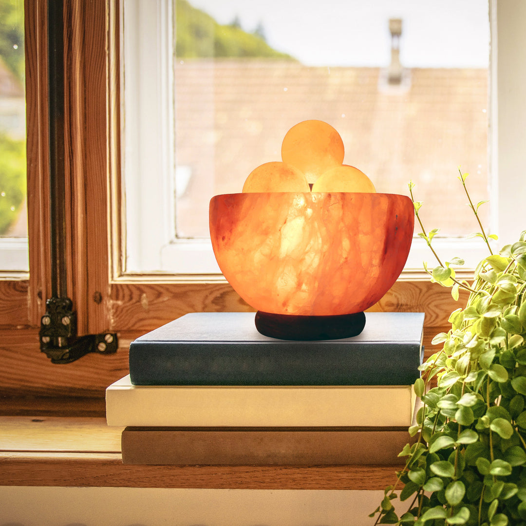 Masdio Natural Himalayan Salt Lamp Orange Birch