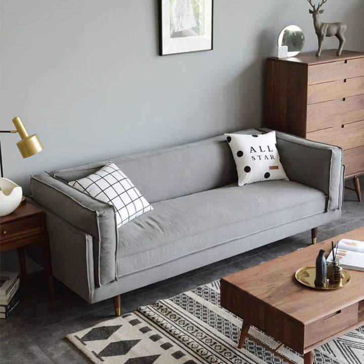 MAS-2140 Masdio Modern Velvet Sofa Orange Birch