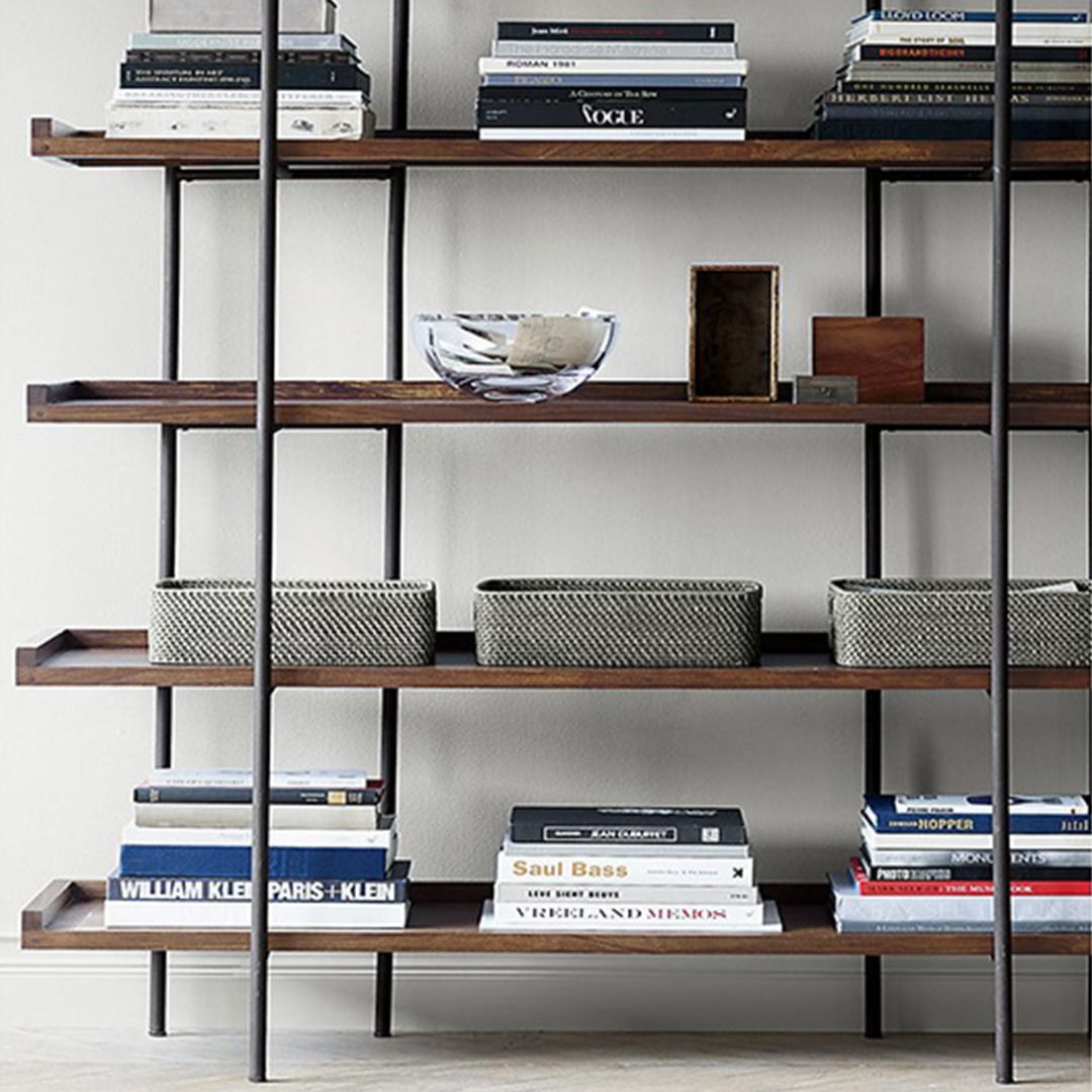 Masdio Solid Wood Display Shelf Metal frame Bookshelf Masdio