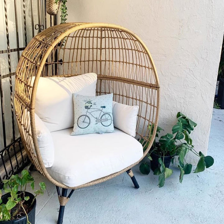 Wicker Rattan Egg Chair for Cozy Lounging Present Them