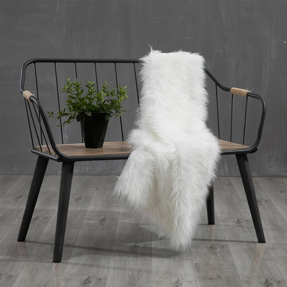 Rustic Oak Wooden Bench with Minimalist Steel Frame Present Them