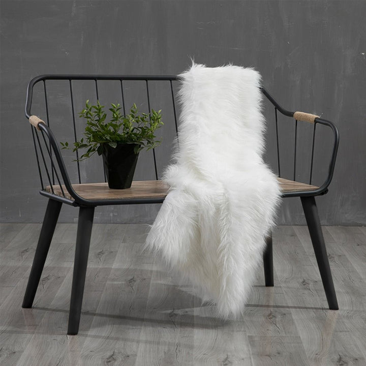 Rustic Oak Wooden Bench with Minimalist Steel Frame Present Them