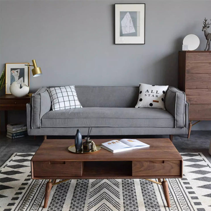 MAS-2140 Masdio Modern Velvet Sofa Orange Birch