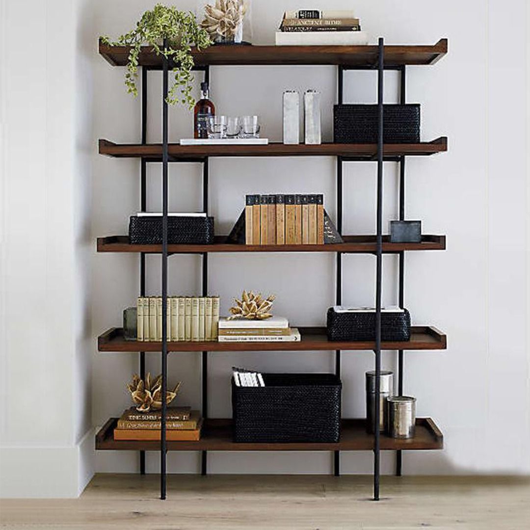 Masdio Solid Wood Display Shelf Metal frame Bookshelf Masdio