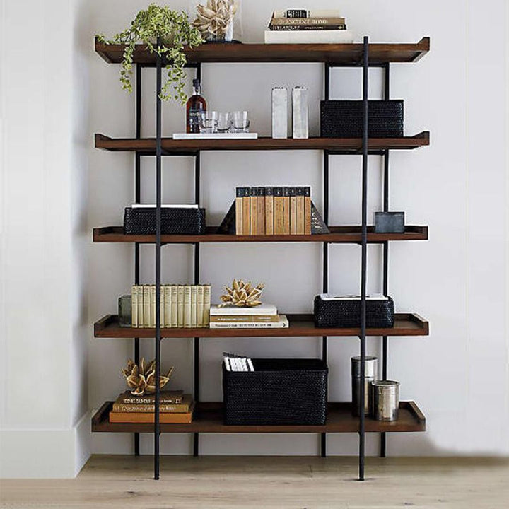 Masdio Solid Wood Display Shelf Metal frame Bookshelf Masdio