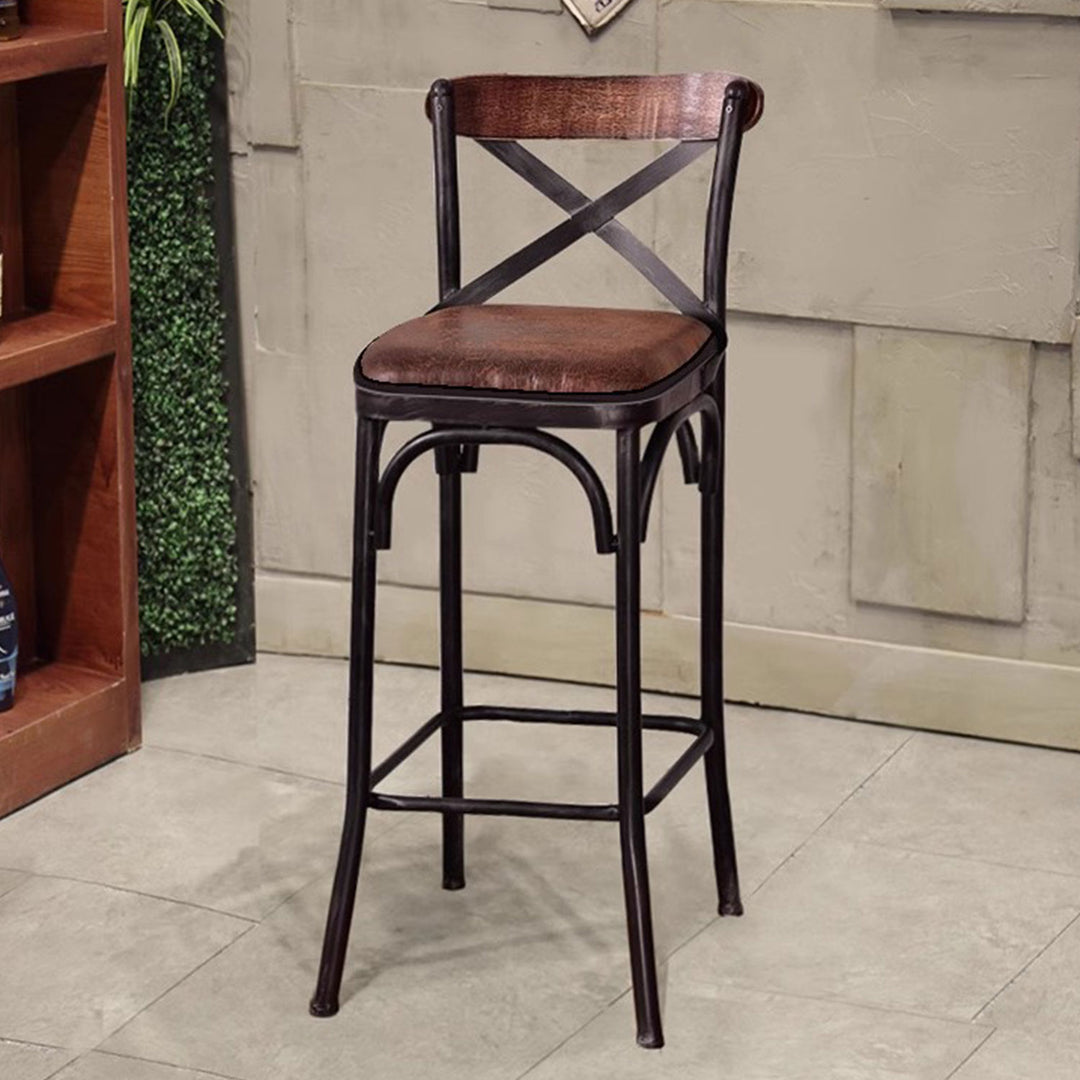 PT-1026 Presenthem Stylish Solid Wood Bar Chair with Backrest Present Them