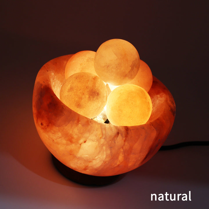 Masdio Natural Himalayan Salt Lamp Orange Birch