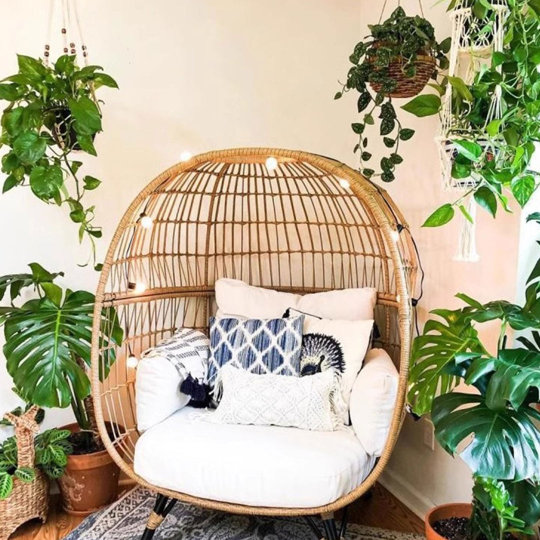 Wicker Rattan Egg Chair for Cozy Lounging Present Them