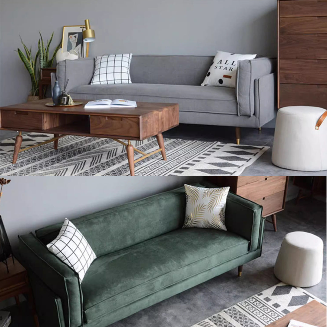 MAS-2140 Masdio Modern Velvet Sofa Orange Birch