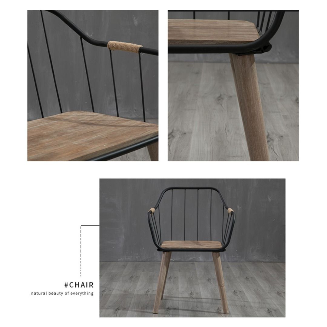 Rustic Oak Wooden Bench with Minimalist Steel Frame Present Them