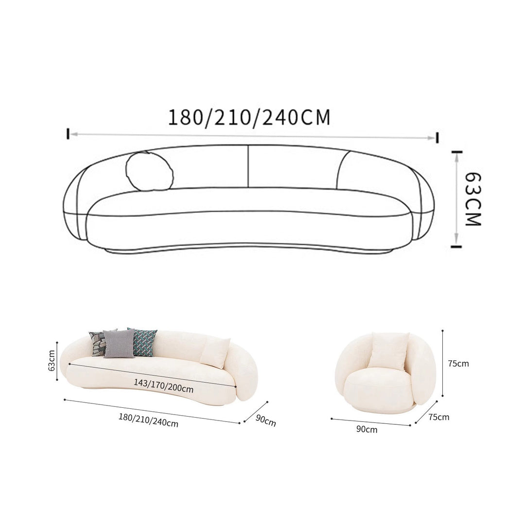 MAS-2074 Masdio Modern Sherpa Sofa Masdio