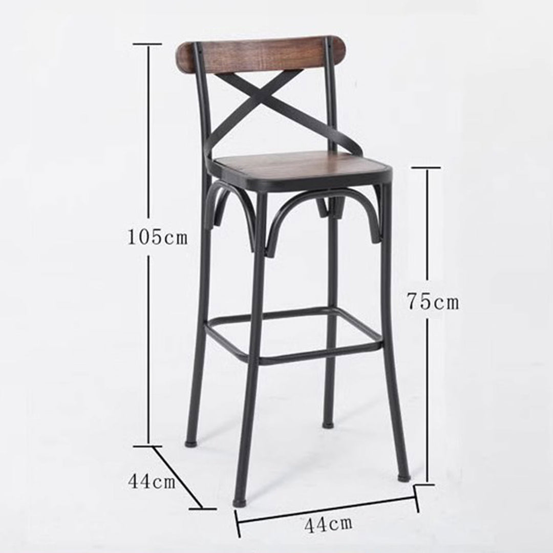 PT-1026 Presenthem Stylish Solid Wood Bar Chair with Backrest Present Them
