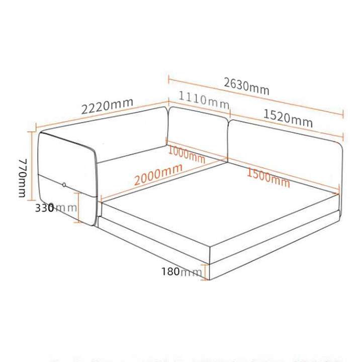 MAS-1954 Masdio Japanese Fabric Double Bed Masdio