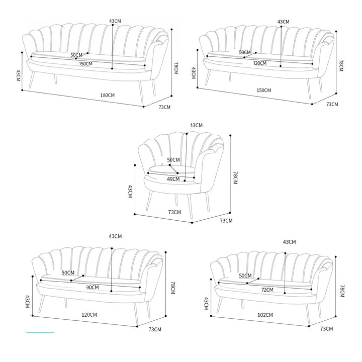 MAS-2148 Masdio Velvet Accent Sofa Masdio