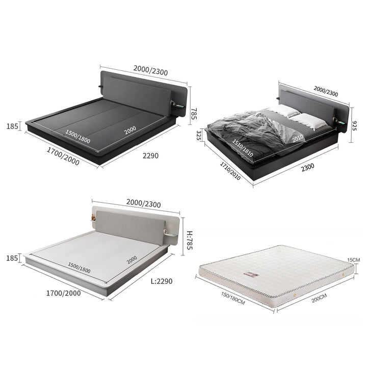 MAS-1958 Masdio Modern Multimedia Platform Bedframe Masdio