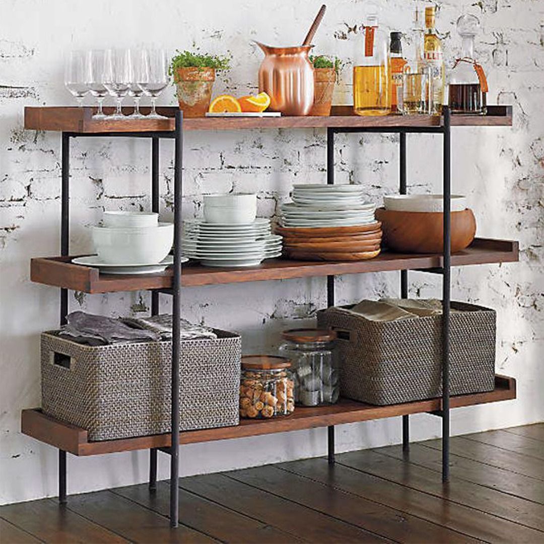 Masdio Solid Wood Display Shelf Metal frame Bookshelf Masdio