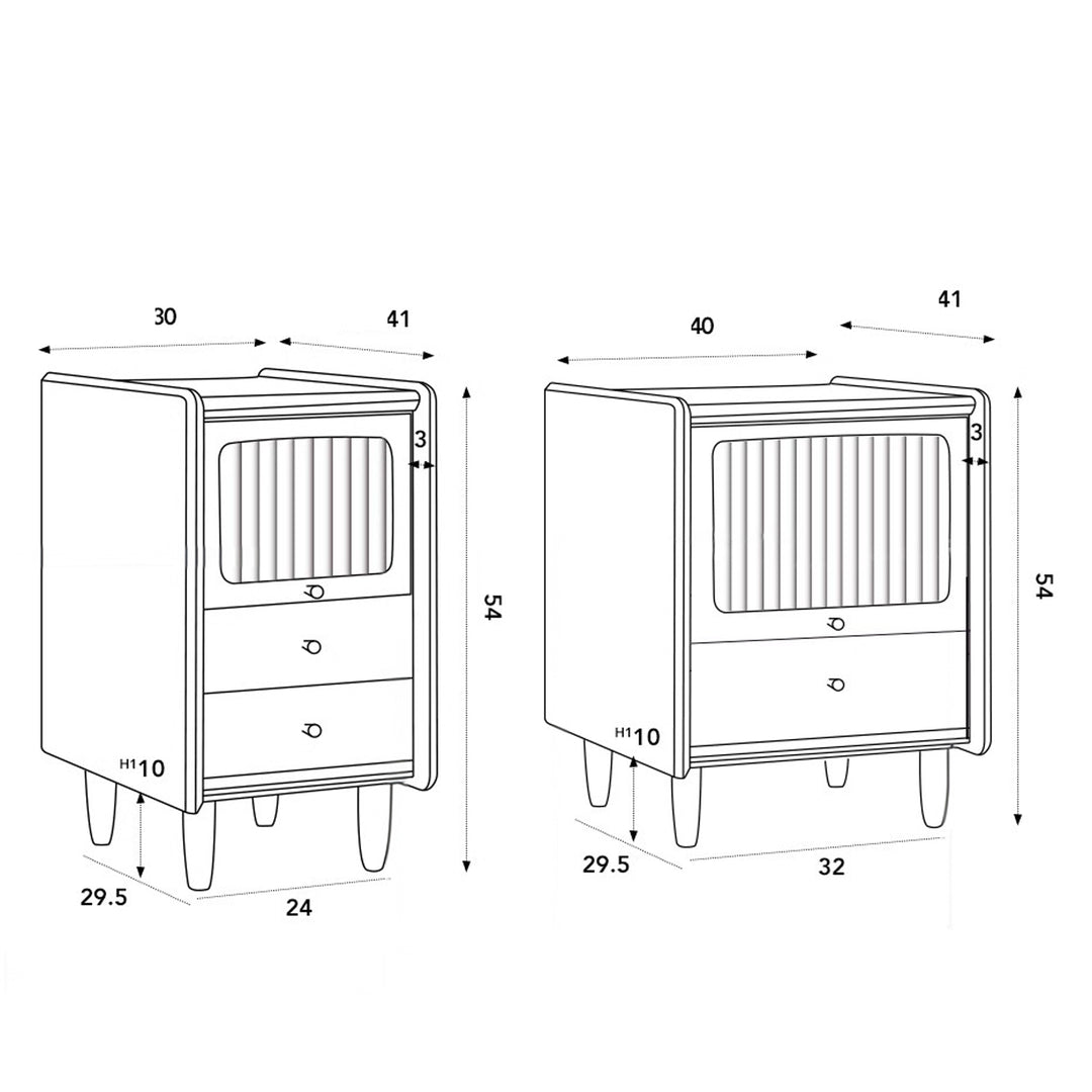 MAS-1263 Masdio Cherry Wood Bedside Cabinet/Nightstand Present Them