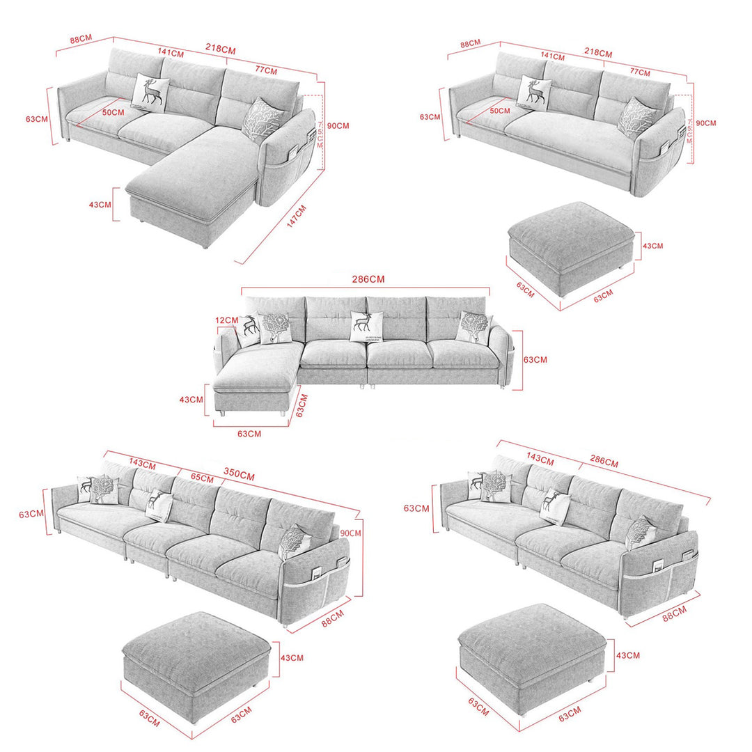 MAS-2146 Masdio Modern Nordic Fabric Sofa Masdio