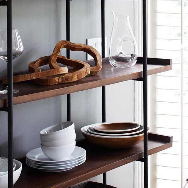 Masdio Solid Wood Display Shelf Metal frame Bookshelf Masdio