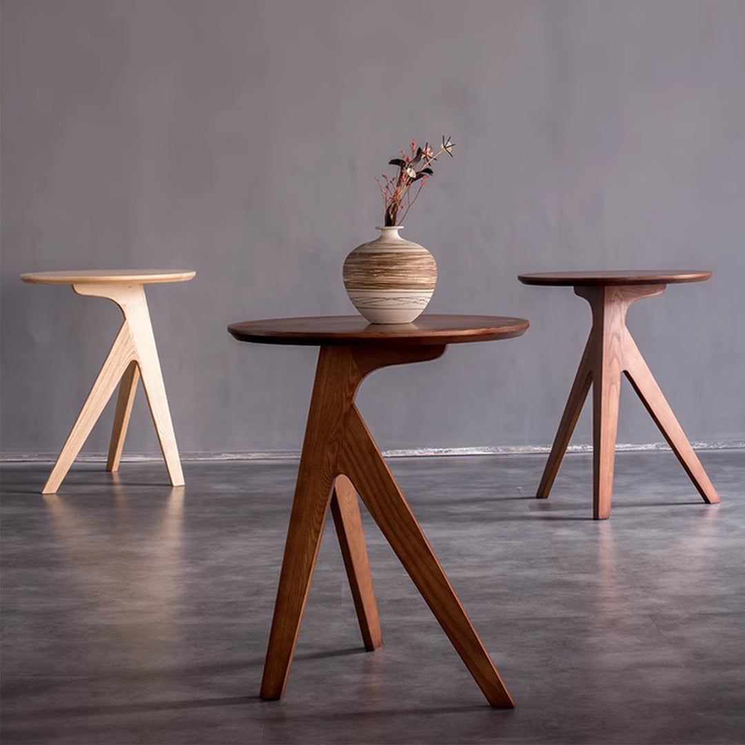 MAS-1269 Masdio Ash Wood Three-Legged Side Table Present Them