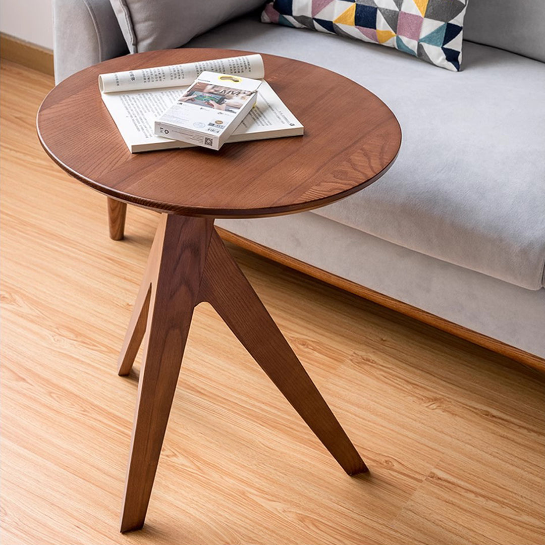 MAS-1269 Masdio Ash Wood Three-Legged Side Table Present Them