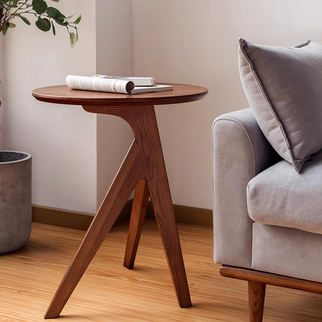 MAS-1269 Masdio Ash Wood Three-Legged Side Table Present Them