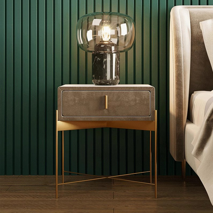 MAS-1268 Masdio Contemporary Drawer Velvet Nightstand Present Them