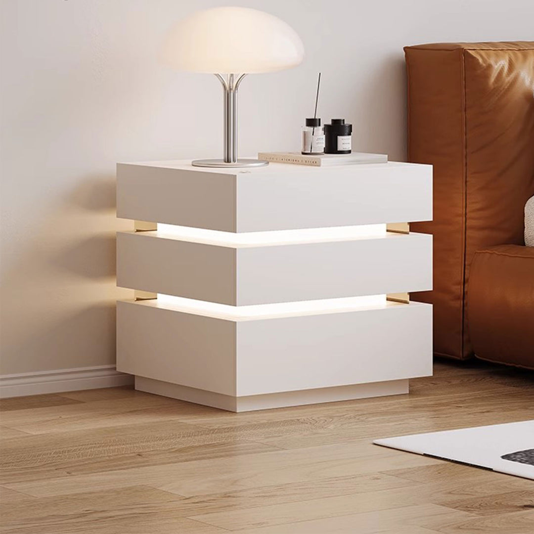 Contemporary LED Bedside Table Present Them