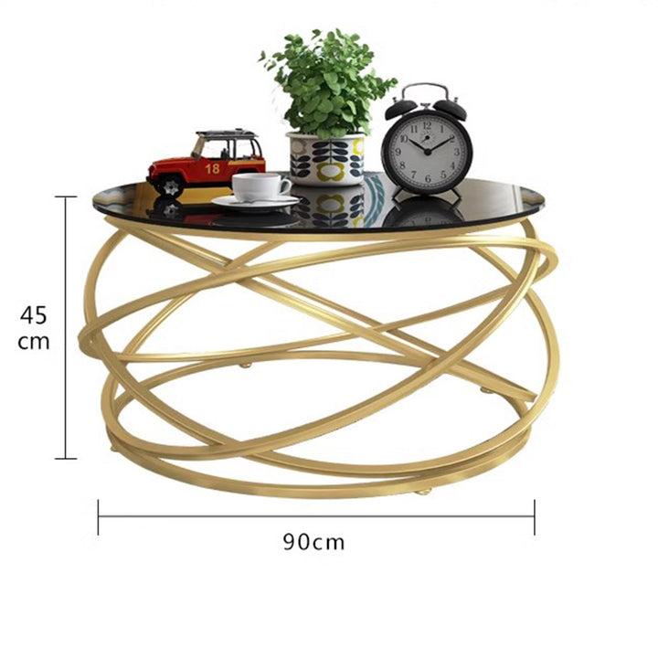 MAS-1235 Masdio CosmoLiving Gold Frame Coffee Table Present Them