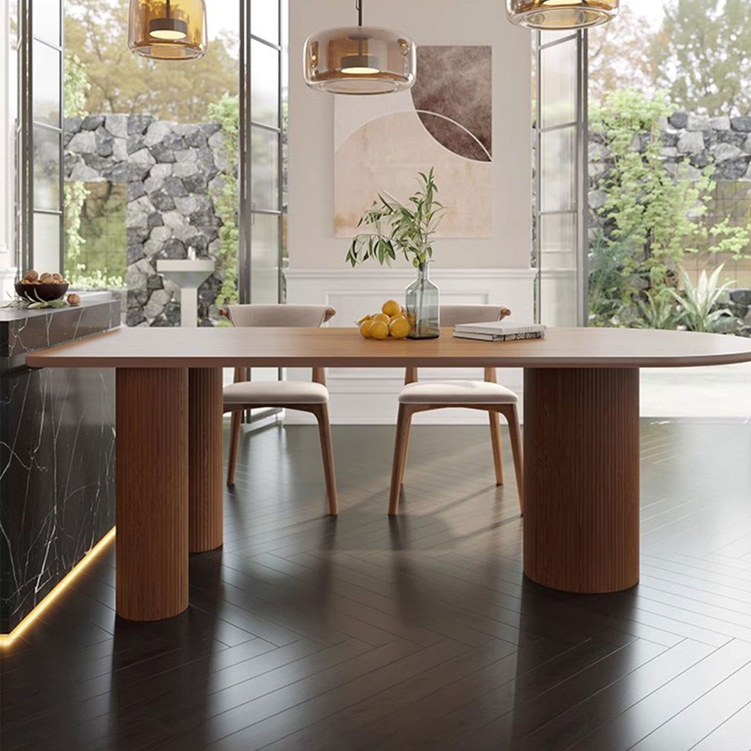 Elegant Solid Wood Dining Table Present Them