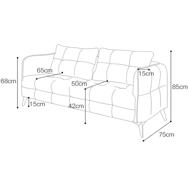 MAS-1599 Masdio Faux Leather Square Arm Sofa Masdio
