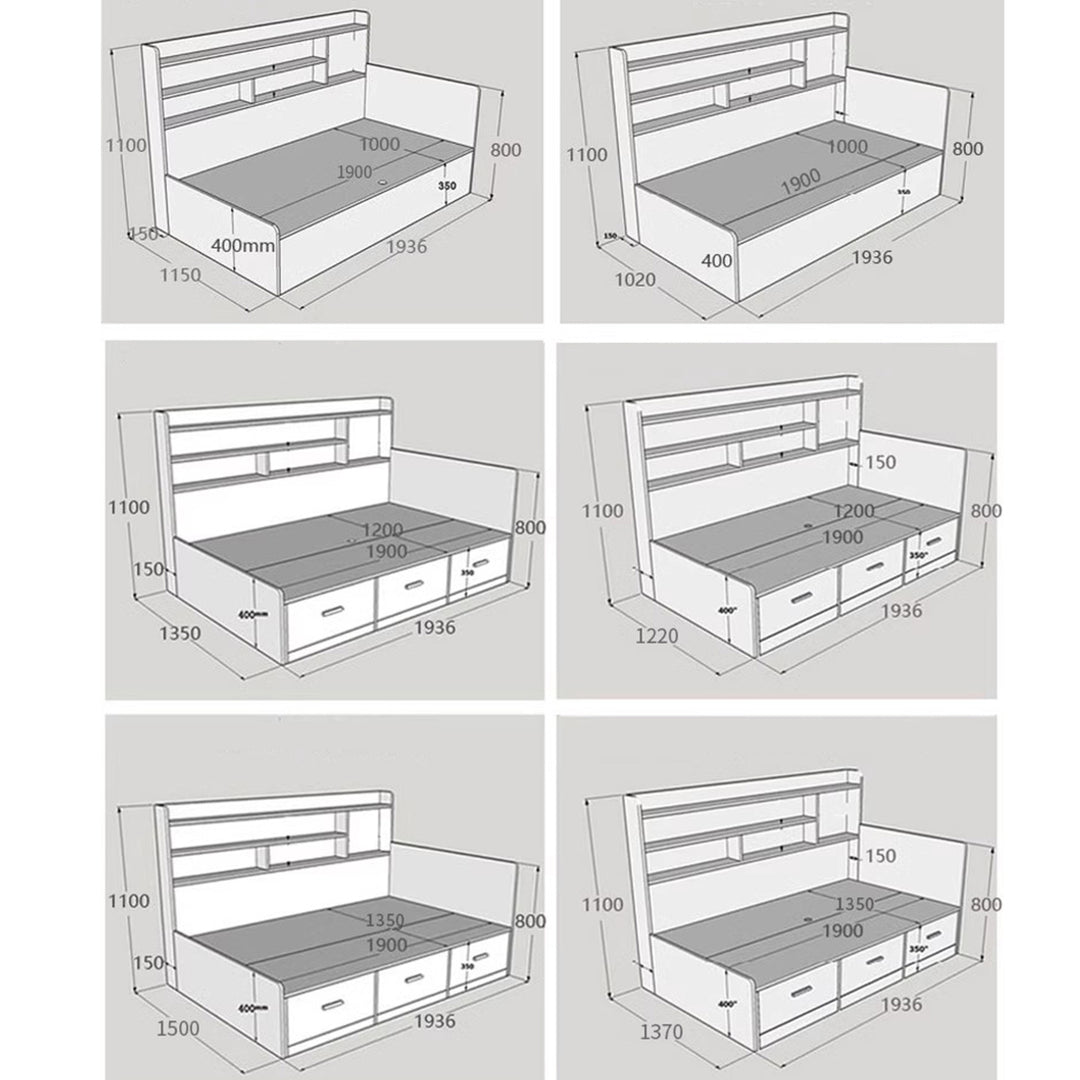 MAS-1206 Masdio Functional Storage Bed Frame for Space Optimization Present Them