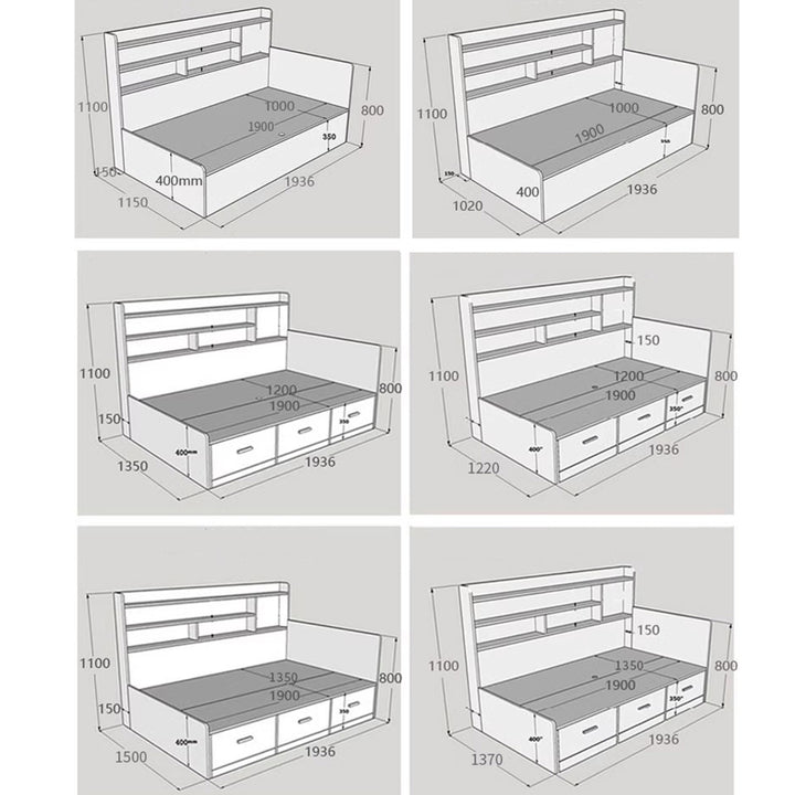 MAS-1206 Masdio Functional Storage Bed Frame for Space Optimization Present Them