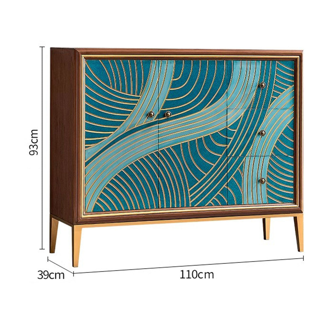 Geometric Wood Carving Sideboard Cabinet Present Them