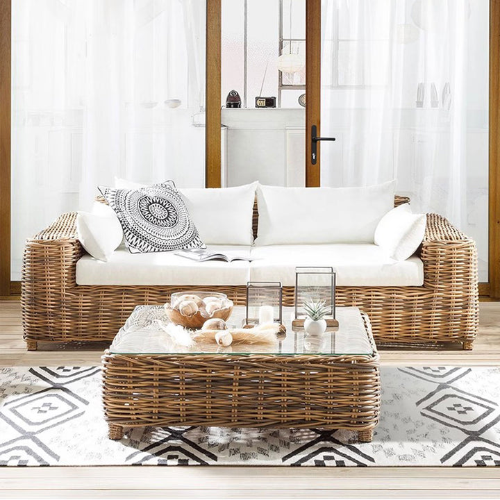 MAS-1402 Masdio Grenada Wicker Set with French White Seating Masdio