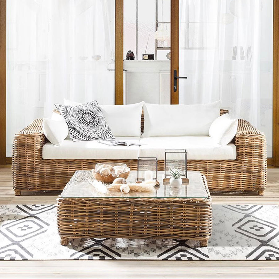 MAS-1402 Masdio Grenada Wicker Set with French White Seating Masdio