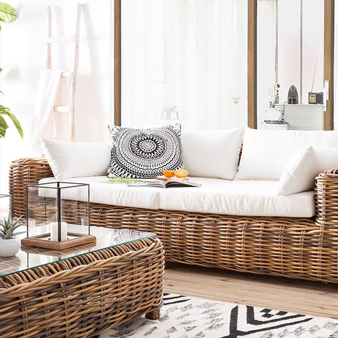 MAS-1402 Masdio Grenada Wicker Set with French White Seating Masdio