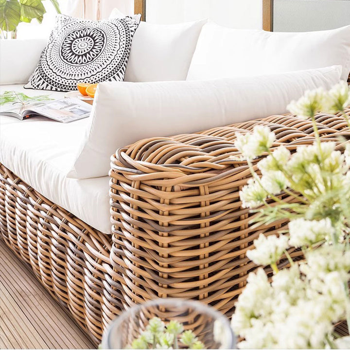 MAS-1402 Masdio Grenada Wicker Set with French White Seating Masdio