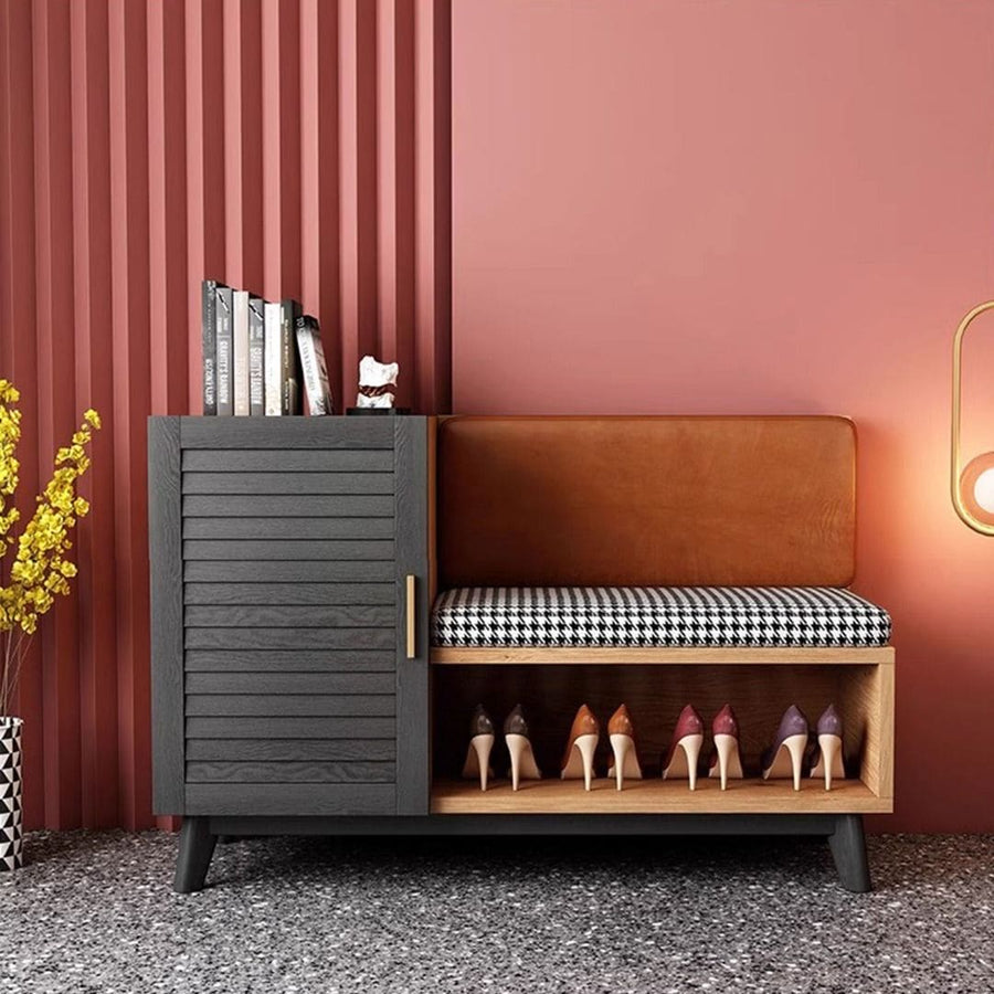 Hallway Shoe Bench with Storage Cabinet Present Them