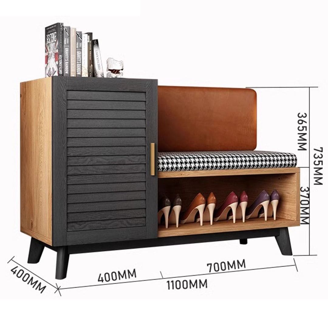Hallway Shoe Bench with Storage Cabinet Present Them