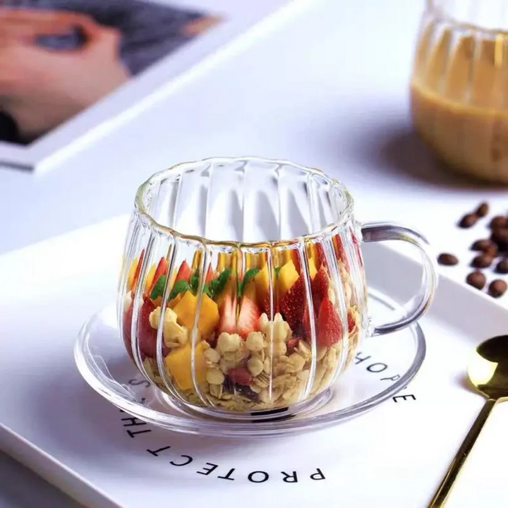 Masdio Handcrafted Glass Ruffle Mugs Masdio