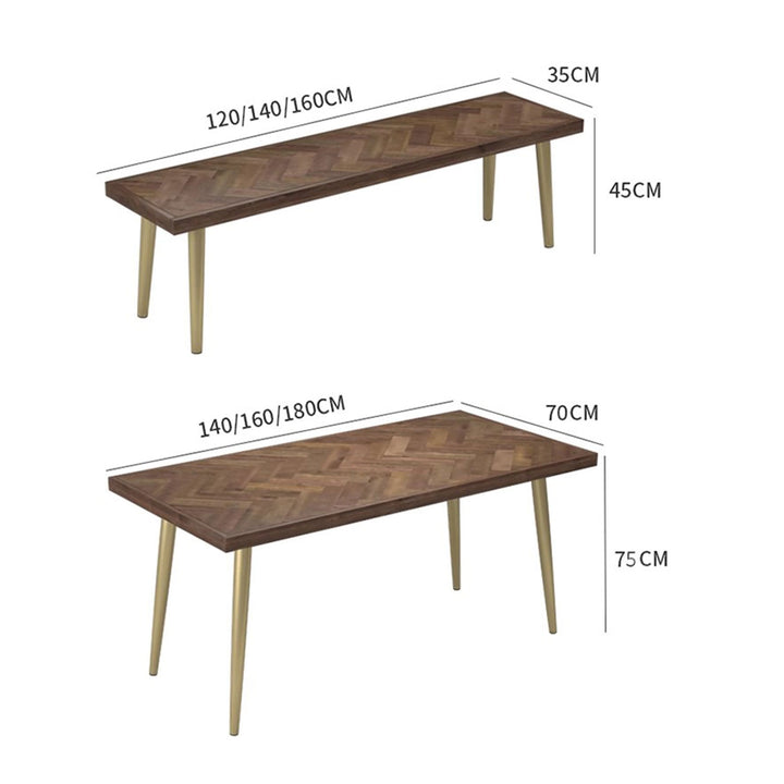 MAS-1382 Masdio Herringbone Acacia Dining Table Masdio
