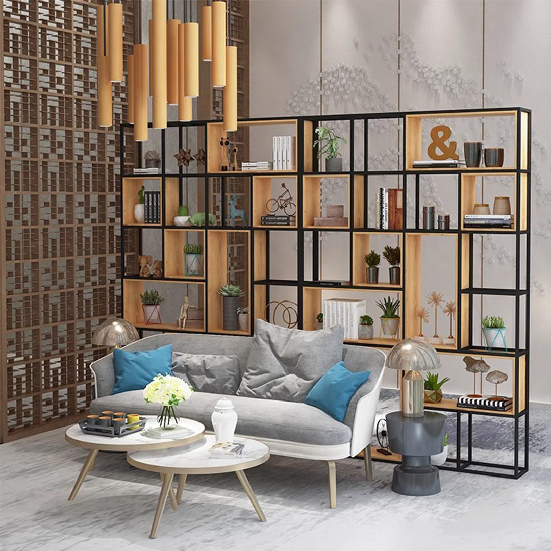 Industrial Wood Metal Shelf Partitions Present Them