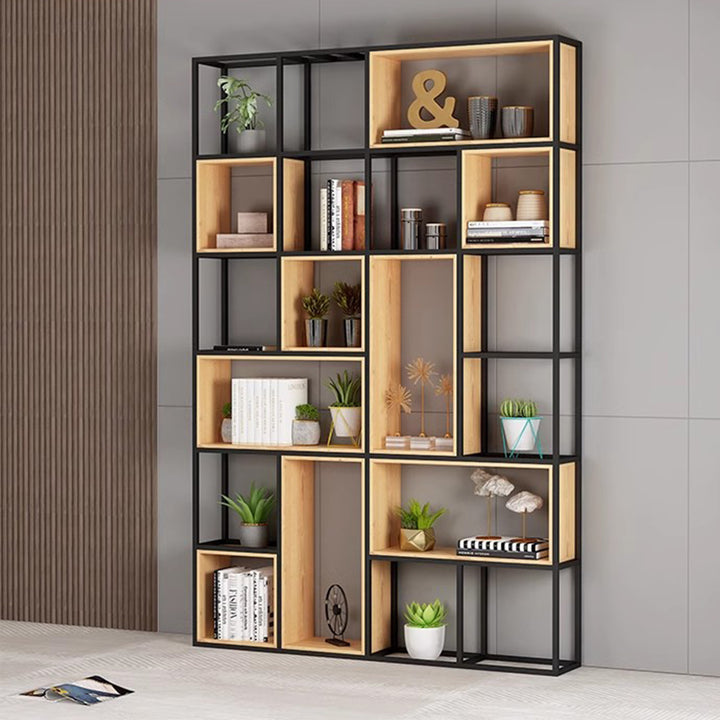 Industrial Wood Metal Shelf Partitions Present Them