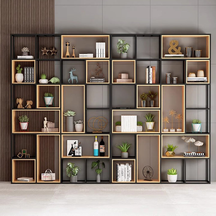 Industrial Wood Metal Shelf Partitions Present Them